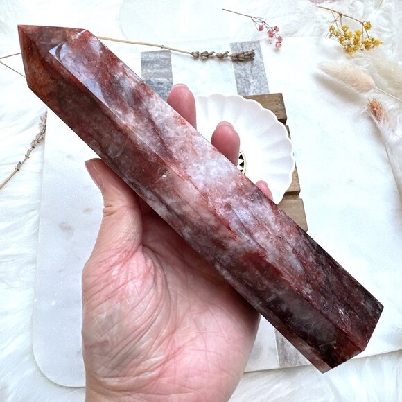 Beautiful Hematoid/Fire Quartz Tower - Picture 6 of 7